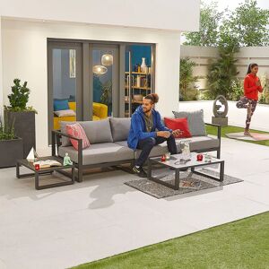 Nova - Alessandria 3 Seat Sofa & Coffee Table / Footstools - Grey