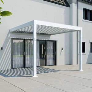 Nova - Titan Aluminium Wall Mounted Pergola - 3m x 3m Square - White