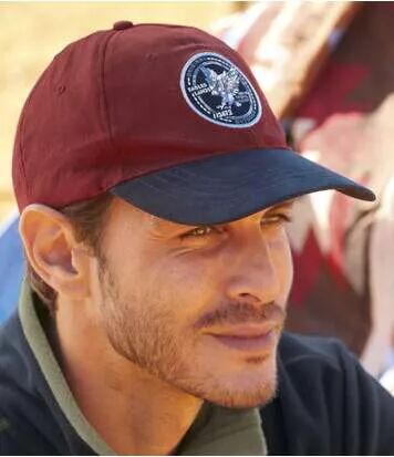 Atlas for Men Men's Burgundy Dual-Fabric Cap  - BURGUNDY - Size: One Size