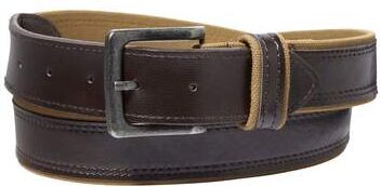 Atlas for Men Men's Stylish Dual Material Brown Belt  - LIGHT BROWN - Size: 41â…” in Atlas for Men Men's Stylish Dual Material Brown Belt  - LIGHT BROWN - Size: 41â…” in