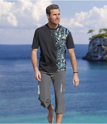 Atlas for Men Men's Grey Cropped Trousers - Microfibre  - GREY - Size: 3XL Atlas for Men Men's Grey Cropped Trousers - Microfibre  - GREY - Size: 3XL