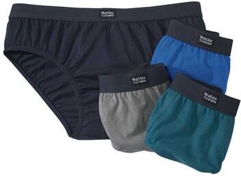 Atlas for Men Pack of 4 Men's Comfort Briefs - Navy Grey Blue Teal  - GREY - Size: L Atlas for Men Pack of 4 Men's Comfort Briefs - Navy Grey Blue Teal  - GREY - Size: L