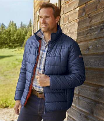 Atlas for Men Men's Blue Atlas For Men® Outdoor Lightweight Puffer Jacket  - BLUE - Size: 3XL Atlas for Men Men's Blue Atlas For Men® Outdoor Lightweight Puffer Jacket  - BLUE - Size: 3XL