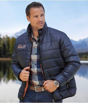 Atlas for Men Men's Blue Quilted Lightweight Winter Puffer Jacket  - BLUE - Size: XXL Atlas for Men Men's Blue Quilted Lightweight Winter Puffer Jacket  - BLUE - Size: XXL