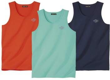 Atlas for Men Pack of 3 Men's Pacific Beach Vests - Turquoise Orange Navy  - GREEN - Size: M Atlas for Men Pack of 3 Men's Pacific Beach Vests - Turquoise Orange Navy  - GREEN - Size: M