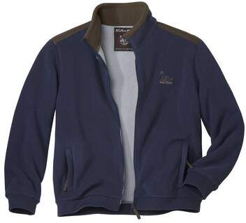 Atlas for Men Men's Navy Rocky Mountains Fleece Jacket with Sherpa Lining - Full Zip  - NAVY BLUE - Size: 3XL Atlas for Men Men's Navy Rocky Mountains Fleece Jacket with Sherpa Lining - Full Zip  - NAVY BLUE - Size: 3XL