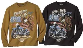 Atlas for Men Pack of 2 Men's Long-Sleeved Tops - Black Camel  - LIGHT BROWN - Size: 4XL Atlas for Men Pack of 2 Men's Long-Sleeved Tops - Black Camel  - LIGHT BROWN - Size: 4XL