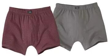 Atlas for Men Pack of 2 Men's Stretch Boxer Shorts - Grey Burgundy  - PATTERNED - Size: S Atlas for Men Pack of 2 Men's Stretch Boxer Shorts - Grey Burgundy  - PATTERNED - Size: S