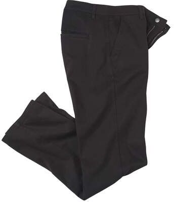 Atlas for Men Men's Black Stretch Chinos  - BLACK - Size: W46 Atlas for Men Men's Black Stretch Chinos  - BLACK - Size: W46