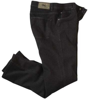 Atlas for Men Men's Black Stretch Denim Jeans  - BLACK - Size: W48 Atlas for Men Men's Black Stretch Denim Jeans  - BLACK - Size: W48