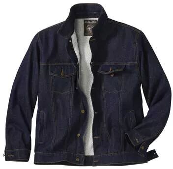 Atlas for Men Men’s Blue Denim Jacket with Sherpa Lining  - BLUE - Size: S Atlas for Men Men’s Blue Denim Jacket with Sherpa Lining  - BLUE - Size: S