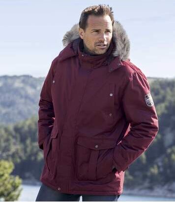 Atlas for Men Men's Burgundy Multi-Pocket Parka  - BURGUNDY - Size: 3XL Atlas for Men Men's Burgundy Multi-Pocket Parka  - BURGUNDY - Size: 3XL