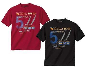 Atlas for Men Pack of 2 Men's Print T-Shirts - Red Black  - BLACK - Size: S Atlas for Men Pack of 2 Men's Print T-Shirts - Red Black  - BLACK - Size: S