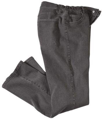 Atlas for Men Men's Comfortable Stretch Jeans - Grey  - GREY - Size: W48 Atlas for Men Men's Comfortable Stretch Jeans - Grey  - GREY - Size: W48