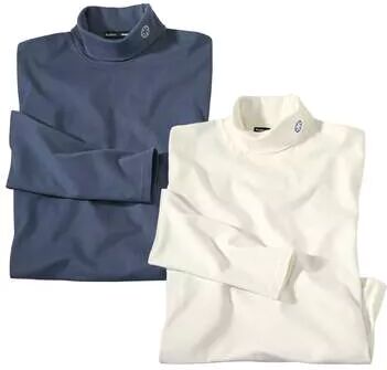 Atlas for Men Pack of 2 Men's Turtle Neck Jumpers - Indigo Ecru  - BLUE - Size: 3XL Atlas for Men Pack of 2 Men's Turtle Neck Jumpers - Indigo Ecru  - BLUE - Size: 3XL