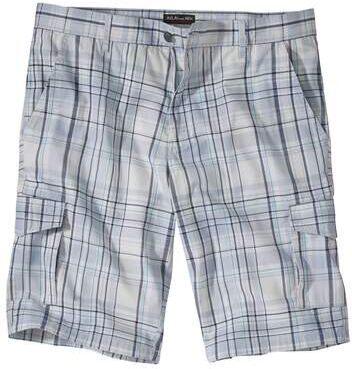 Atlas for Men Men's Grey&Blue Checked Cargo Shorts  - CHECKED - Size: W30 Atlas for Men Men's Grey&Blue Checked Cargo Shorts  - CHECKED - Size: W30
