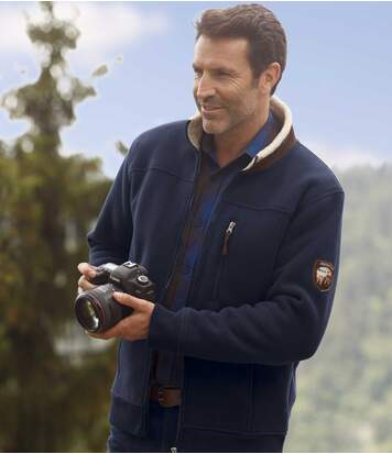 Atlas for Men Men's Full Zip Sherpa-Lined Fleece Jacket  - NAVY BLUE - Size: 4XL Atlas for Men Men's Full Zip Sherpa-Lined Fleece Jacket  - NAVY BLUE - Size: 4XL