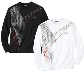 Atlas for Men Pack of 2 Men's Winter Sports Tops - Black White  - PATTERNED - Size: XL Atlas for Men Pack of 2 Men's Winter Sports Tops - Black White  - PATTERNED - Size: XL