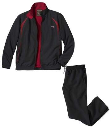 Atlas for Men Men's Black Microfibre Tracksuit  - BLACK - Size: XL Atlas for Men Men's Black Microfibre Tracksuit  - BLACK - Size: XL