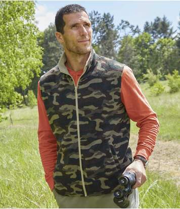 Atlas for Men Men's Camouflage Fleece Gilet  - CAMOUFLAGE - Size: XL Atlas for Men Men's Camouflage Fleece Gilet  - CAMOUFLAGE - Size: XL