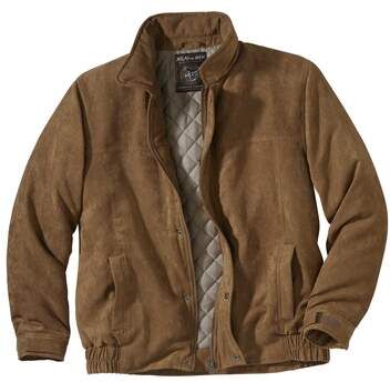 Atlas for Men Men's Faux-Suede Padded Jacket - Full Zip  - LIGHT BROWN - Size: 4XL Atlas for Men Men's Faux-Suede Padded Jacket - Full Zip  - LIGHT BROWN - Size: 4XL