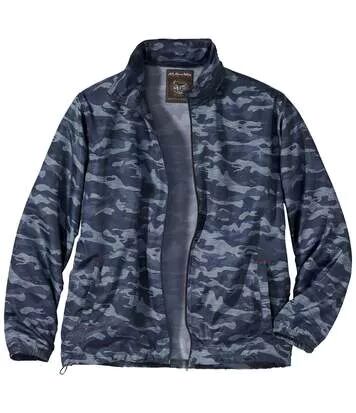 Atlas for Men Men's Blue Camouflage Full Zip Windbreaker Jacket  - CAMOUFLAGE - Size: XL