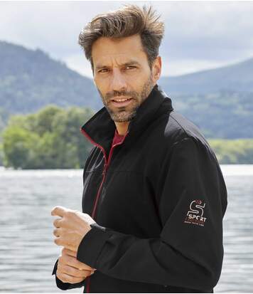 Atlas for Men Men's Black Fleece-Lined Full Zip Windbreaker  - BLACK - Size: S Atlas for Men Men's Black Fleece-Lined Full Zip Windbreaker  - BLACK - Size: S