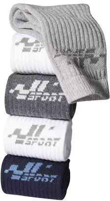 Atlas for Men Pack of 5 Men's Sport Socks - White Grey Navy  - GREY - Size: 5Â½-8