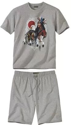 Atlas for Men Men's Grey West Legend Short Pyjama Set  - GREY - Size: XL