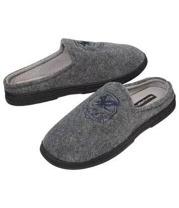 Atlas for Men Men's Fleece-Lined Winter Slippers - Grey  - GREY - Size: 5Â½