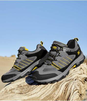 Atlas for Men Men's All-Terrain Walking Shoes - Grey Black Yellow  - GREY - Size: 5Â½