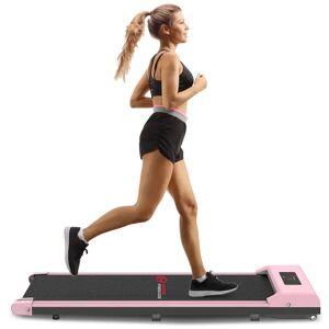 HomeFitnessCode Space Saving Motorised Treadmill Walking Running Machine with LCD Display Pink