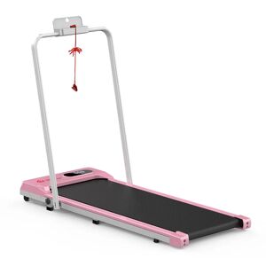 HomeFitnessCode Under Desk Treadmill 1-6KM/H Walking Jogging Machine for Home Office with LED Display With Handrail / Pink
