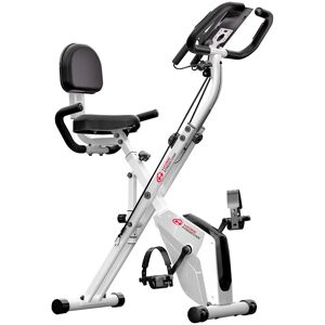 HomeFitnessCode Space Saving Foldable Exercise Bike Upright Recumbent Fitness Bike with Resistance Bands White HomeFitnessCode Space Saving Foldable Exercise Bike Upright Recumbent Fitness Bike with Resistance Bands White