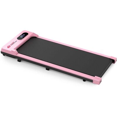 HomeFitnessCode Under Desk Treadmill 1-6KM/H Walking Jogging Machine for Home Office with LED Display Without Handrail / Pink HomeFitnessCode Under Desk Treadmill 1-6KM/H Walking Jogging Machine for Home Office with LED Display Without Handrail / Pink