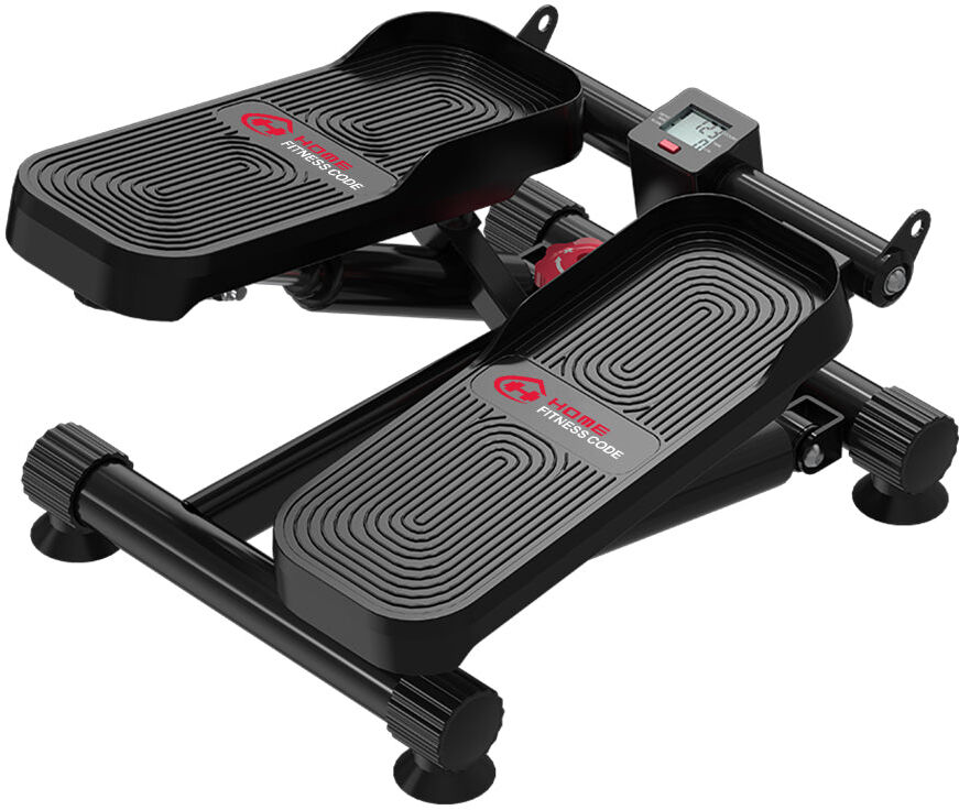 HomeFitnessCode Mini Hydraulic Stepper Stepping Machine with Resistance Bands, LCD Display