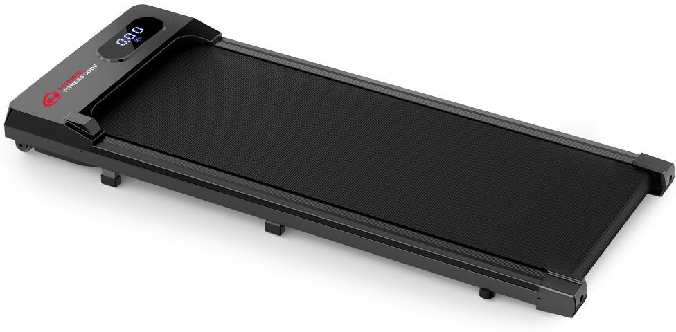 HomeFitnessCode Under Desk Treadmill 1-6KM/H Walking Jogging Machine for Home Office with LED Display Without Handrail / Black