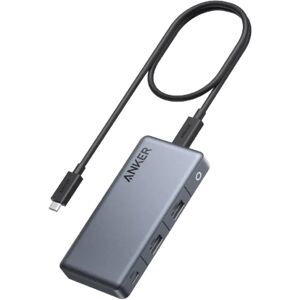 Anker 343 USB-C Hub (7-in-1, Dual 4K HDMI) Grey