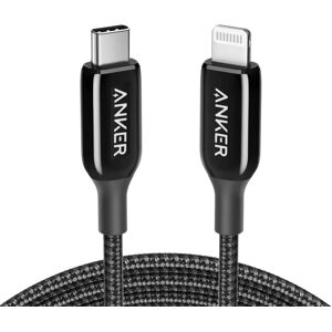 Anker 762 USB-C to Lightning Cable (6ft Nylon) Black / 6 ft