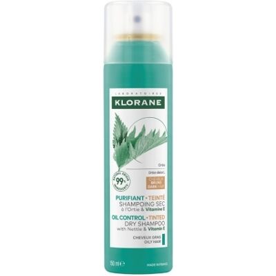 Klorane Nettle Tinted Dry Shampoo - Oily Hair, Dark, 150mL Klorane Nettle Tinted Dry Shampoo - Oily Hair, Dark, 150mL