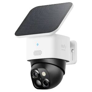 eufy SoloCam S340 Wireless Outdoor Security Camera with Dual Lens and Solar Panel White