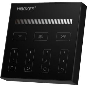 Simple Lighting Wall Mounted LED Dimmer, 4 Zone, Battery Powered - Black Finish Simple Lighting Wall Mounted LED Dimmer, 4 Zone, Battery Powered - Black Finish