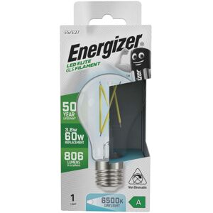 Energizer 3.8w E27 LED Bulb, A Rated, Screw Filament - Cool White 6500K Energizer 3.8w E27 LED Bulb, A Rated, Screw Filament - Cool White 6500K