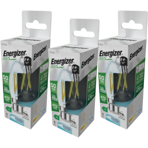 Pack of 3 Energizer 2.2W B22 LED Candle Bulbs – Filament, Cool White 6500K, A Rated Pack of 3 Energizer 2.2W B22 LED Candle Bulbs – Filament, Cool White 6500K, A Rated