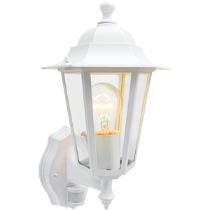 Simple Lighting Traditional White Outdoor Wall Lantern with PIR Sensor – 6-Sided IP43 Garden Light Simple Lighting Traditional White Outdoor Wall Lantern with PIR Sensor – 6-Sided IP43 Garden Light