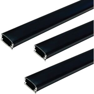 Simple Lighting Pack of 3 Surface Mounted Black Aluminium Profiles, 2M Simple Lighting Pack of 3 Surface Mounted Black Aluminium Profiles, 2M