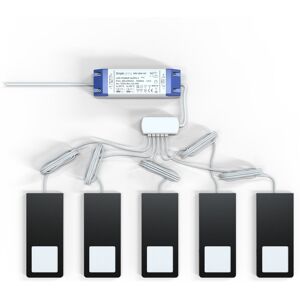 Simple Lighting 5 X Black Recti Superslim 5w LED Cabinet Light Simple Lighting 5 X Black Recti Superslim 5w LED Cabinet Light