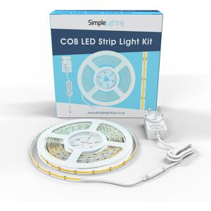 Simple Lighting 5m COB Dotless LED Strip Kit Including Plug-In Power Supply - Cool, Natural, Warm White Simple Lighting 5m COB Dotless LED Strip Kit Including Plug-In Power Supply - Cool, Natural, Warm White