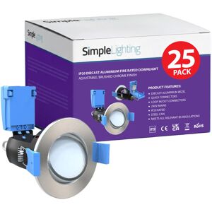 Energizing Brushed Chrome GU10 Tilt Fire Rated Downlights - Downlights Energizing Brushed Chrome GU10 Tilt Fire Rated Downlights - Downlights