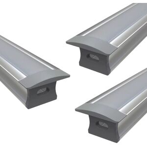 Simple Lighting Pack of 3 Recessed Mounted Aluminium LED Profiles, 2M Simple Lighting Pack of 3 Recessed Mounted Aluminium LED Profiles, 2M